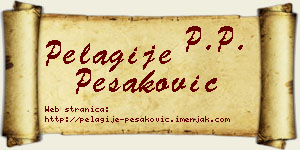 Pelagije Pešaković vizit kartica
